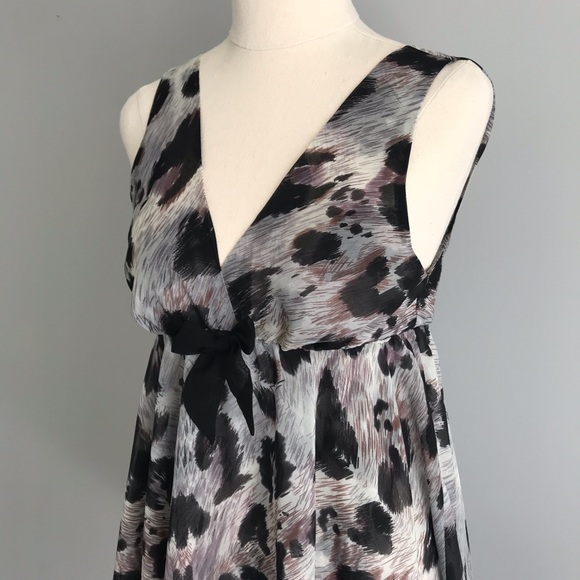 PETER ALEXANDER Sheer Floaty Babydoll Nightie Purple Black Sleeveless V-Neck Bow - Picture 4 of 15